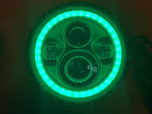 Load image into Gallery viewer, 7'' Suzuki Sierra Fits: Jeep Wrangler JK CJ TJ LED Rubicon Projector Daymaker GREEN Halo Headlights Pair / Set   FOGS